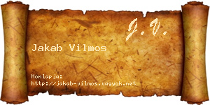 Jakab Vilmos névjegykártya